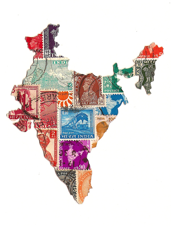 India Stamp Map - Sophie Scaplehorn